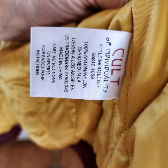 Cult of Individuality Men’s Maroon (gold quilt inside) Bomber Jacket Size XL - Picture 9 of 16